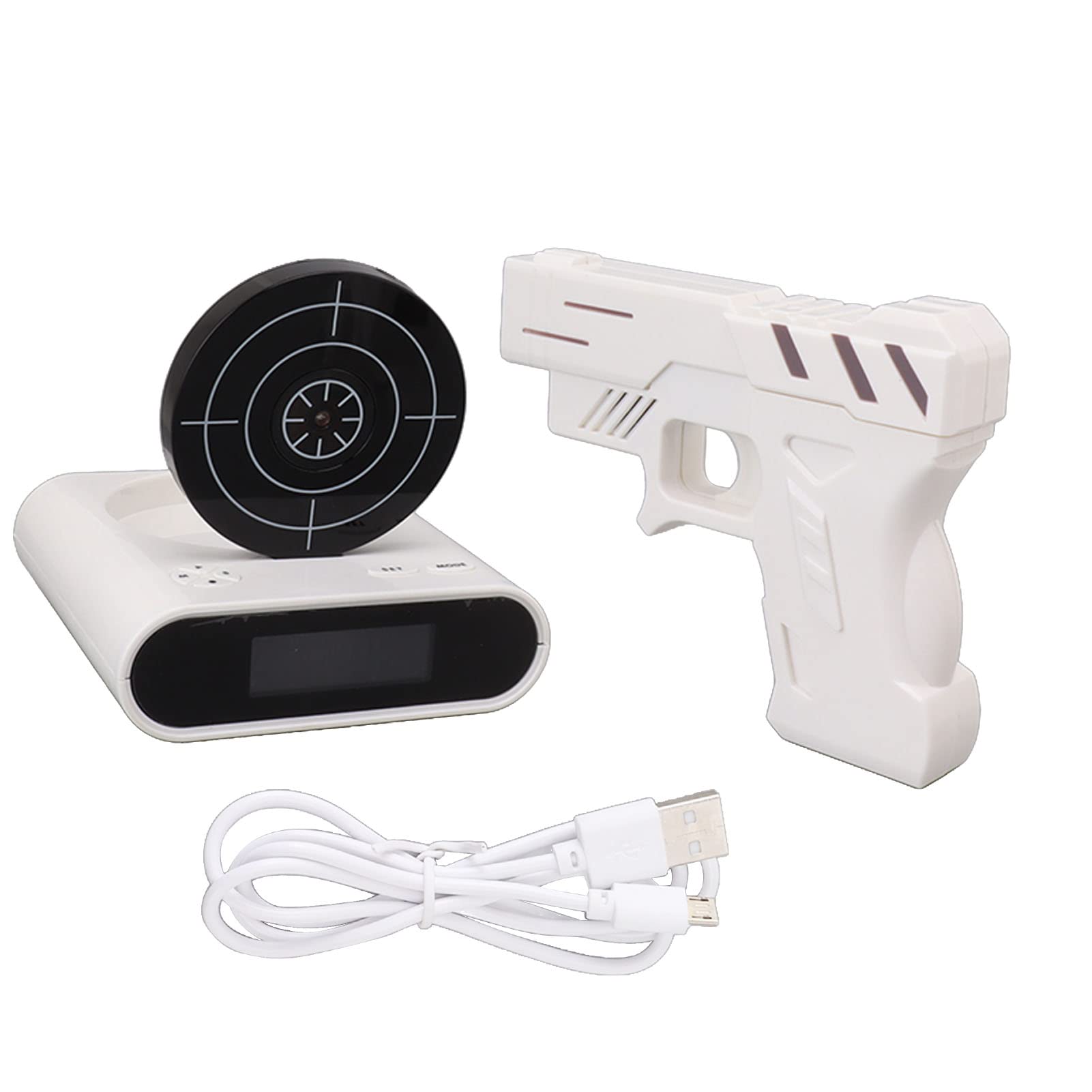GOTOTOP Reloj Creativo de Pistola, Despertador de Pantalla LED Digital LED con 2 Modos de Alarma Interesantes para la Sala de Estar de la Oficina del Dormitorio en Casa