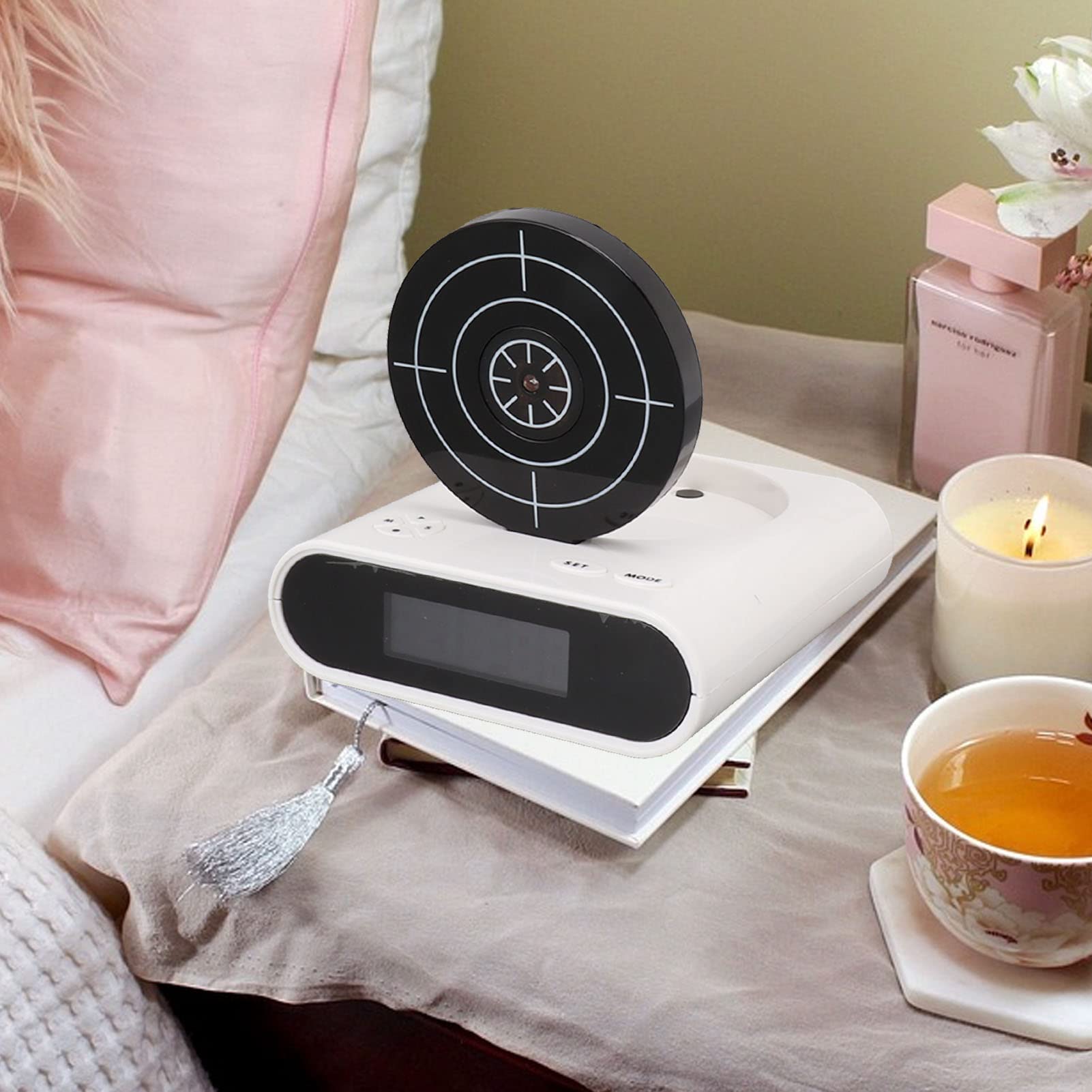 GOTOTOP Reloj Creativo de Pistola, Despertador de Pantalla LED Digital LED con 2 Modos de Alarma Interesantes para la Sala de Estar de la Oficina del Dormitorio en Casa