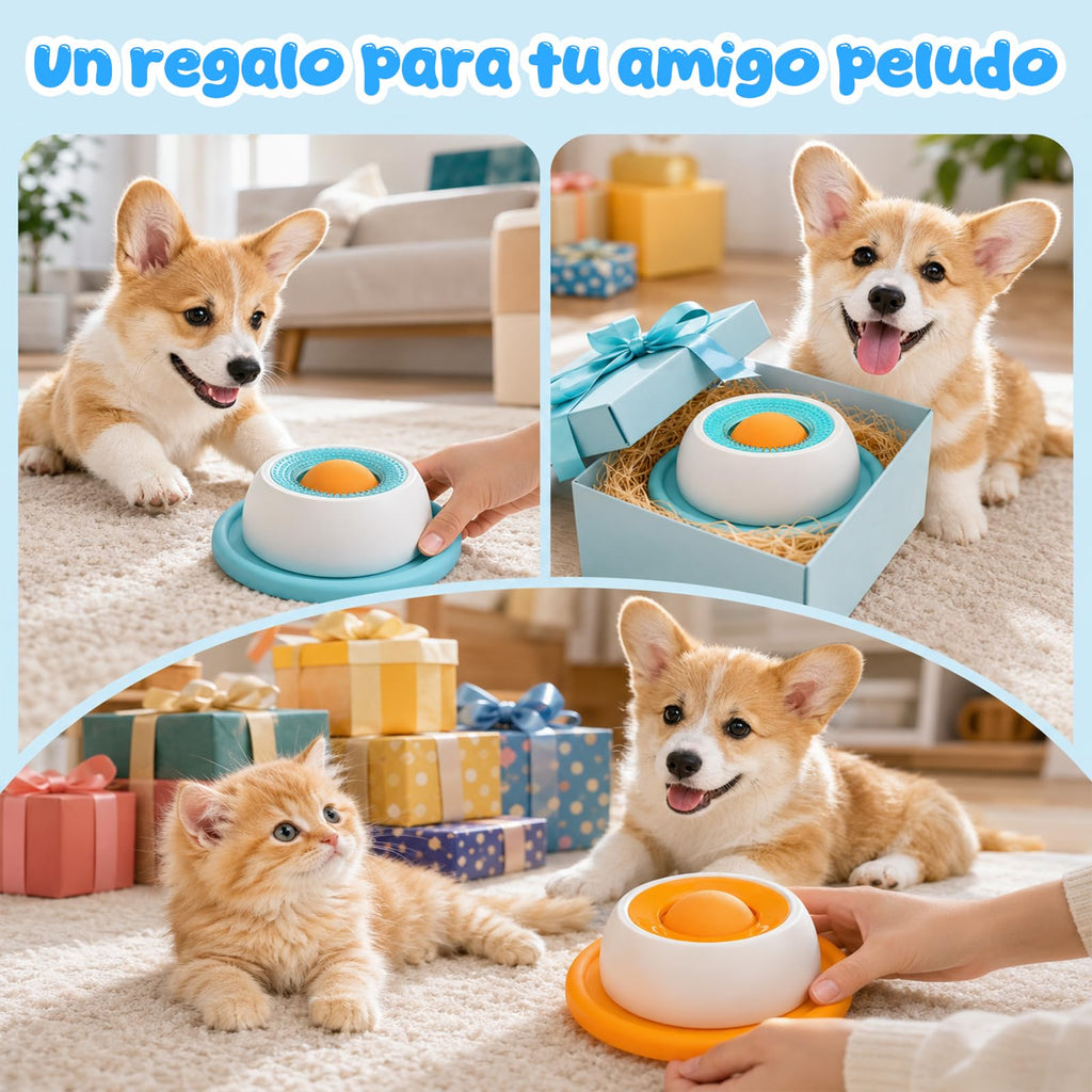 GWMWON 2PCS Plato para Lamer para Perro,Cuenco para lamer para Gatos,Nteractivo y Divertido Comedero Antideslizante Lick Bowl,Alivia la ansiedad y favorece la digestión (Azul y Blanco)